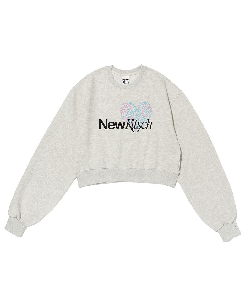 LEO HEART CROP SWEATSHIRTS (OATMEAL)