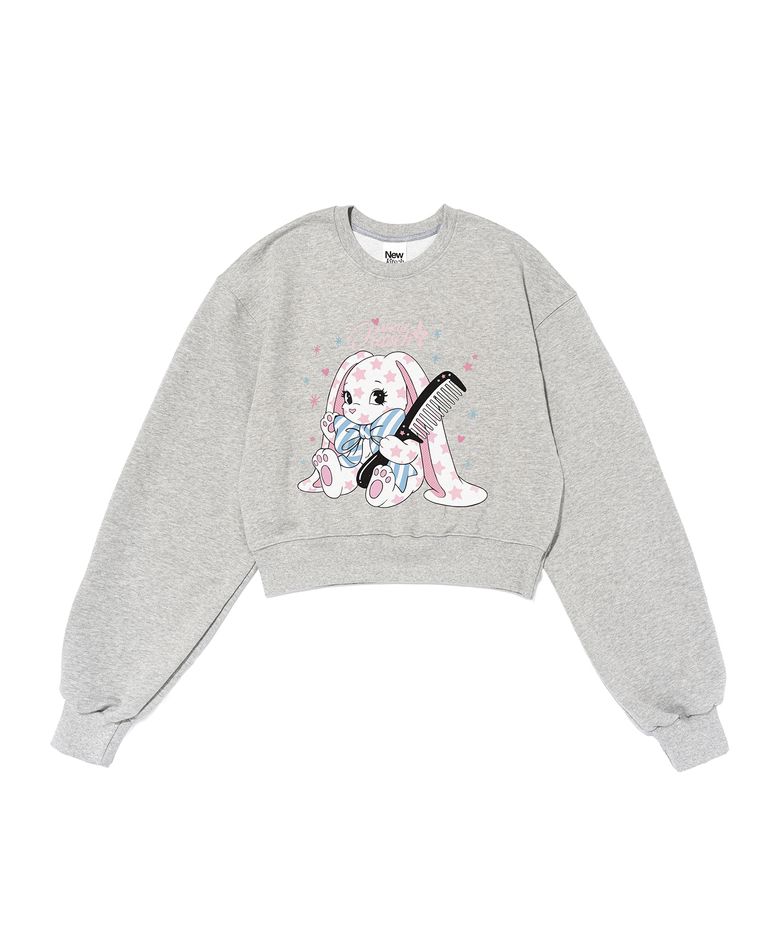 COMB BUNNY CROP SWEATSHIRTS (MELANGE)