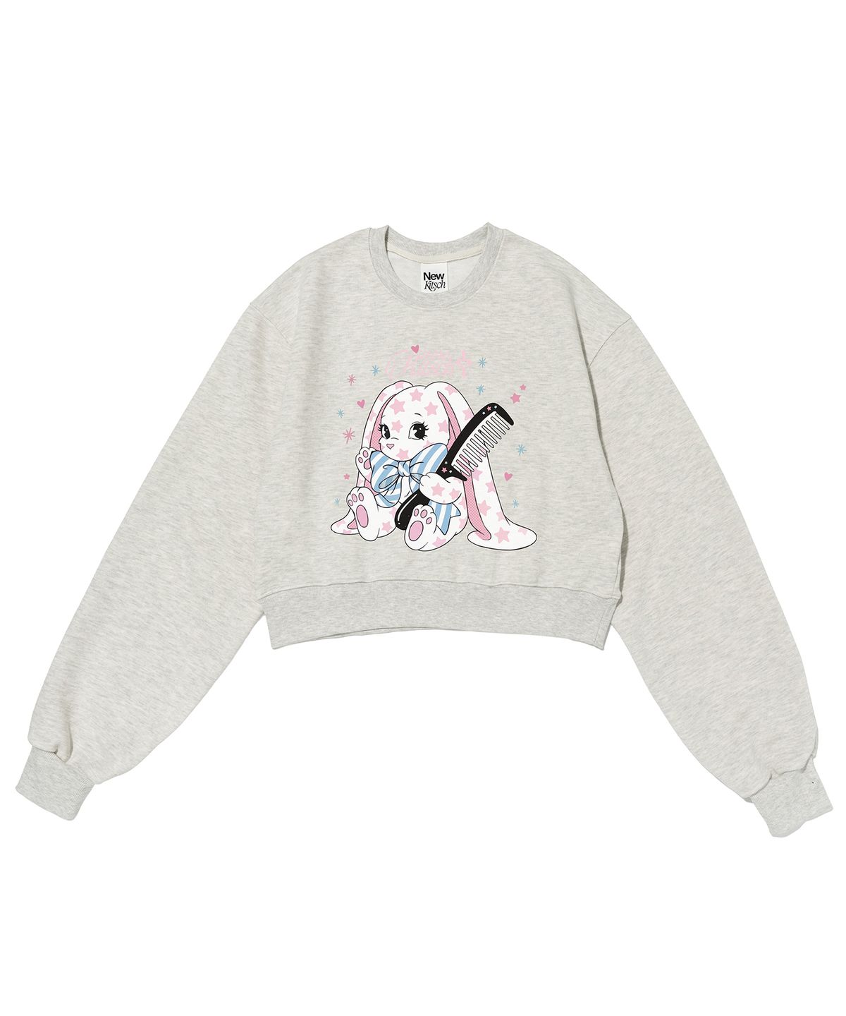 뉴키치(NEWKITSCH) COMB BUNNY CROP SWEATSHIRTS (OATMEAL)