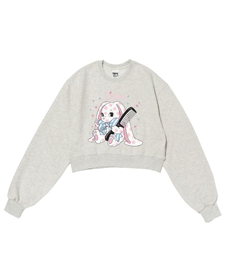 COMB BUNNY CROP SWEATSHIRTS (OATMEAL)