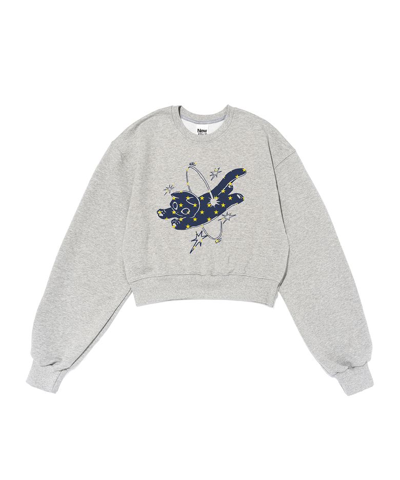 DREAM CAT CROP SWEATSHIRTS (MELANGE)