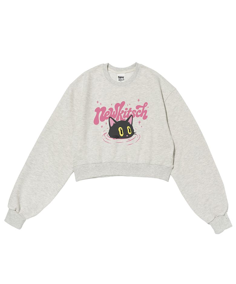 UNDER CAT CROP SWEATSHIRTS (OATMEAL)