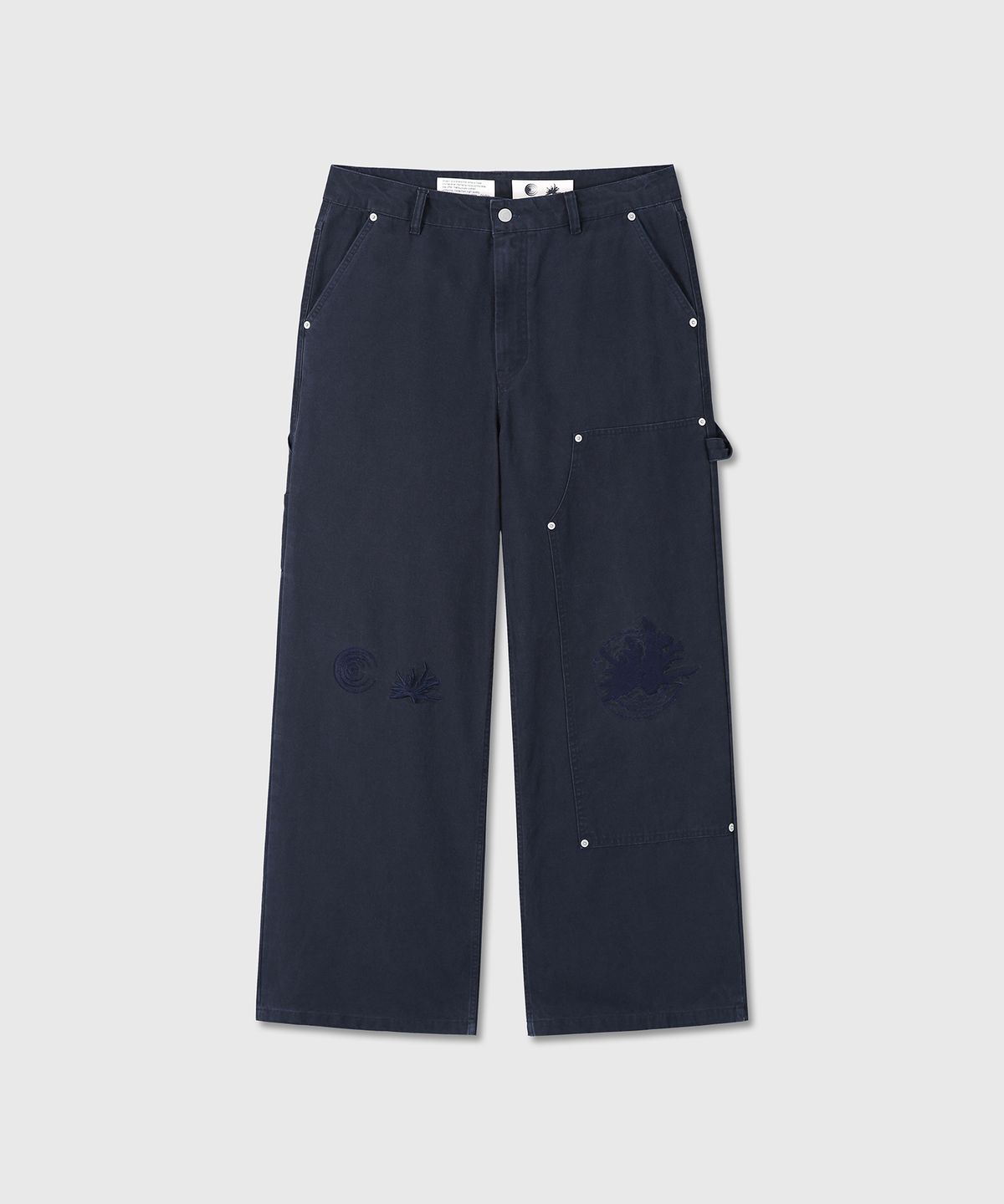 다이브인(DIVEIN) [DIVEIN X DAMONS YEAR] HALF DOUBLE KNEE OXFORD PANTS (NAVY)