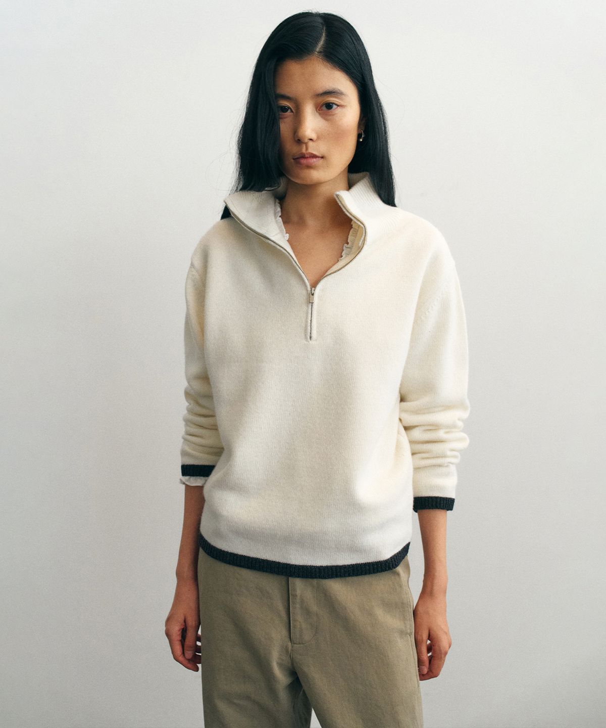 더 릴(THE LILLE) Vera Half-Zip Knit_Ivory