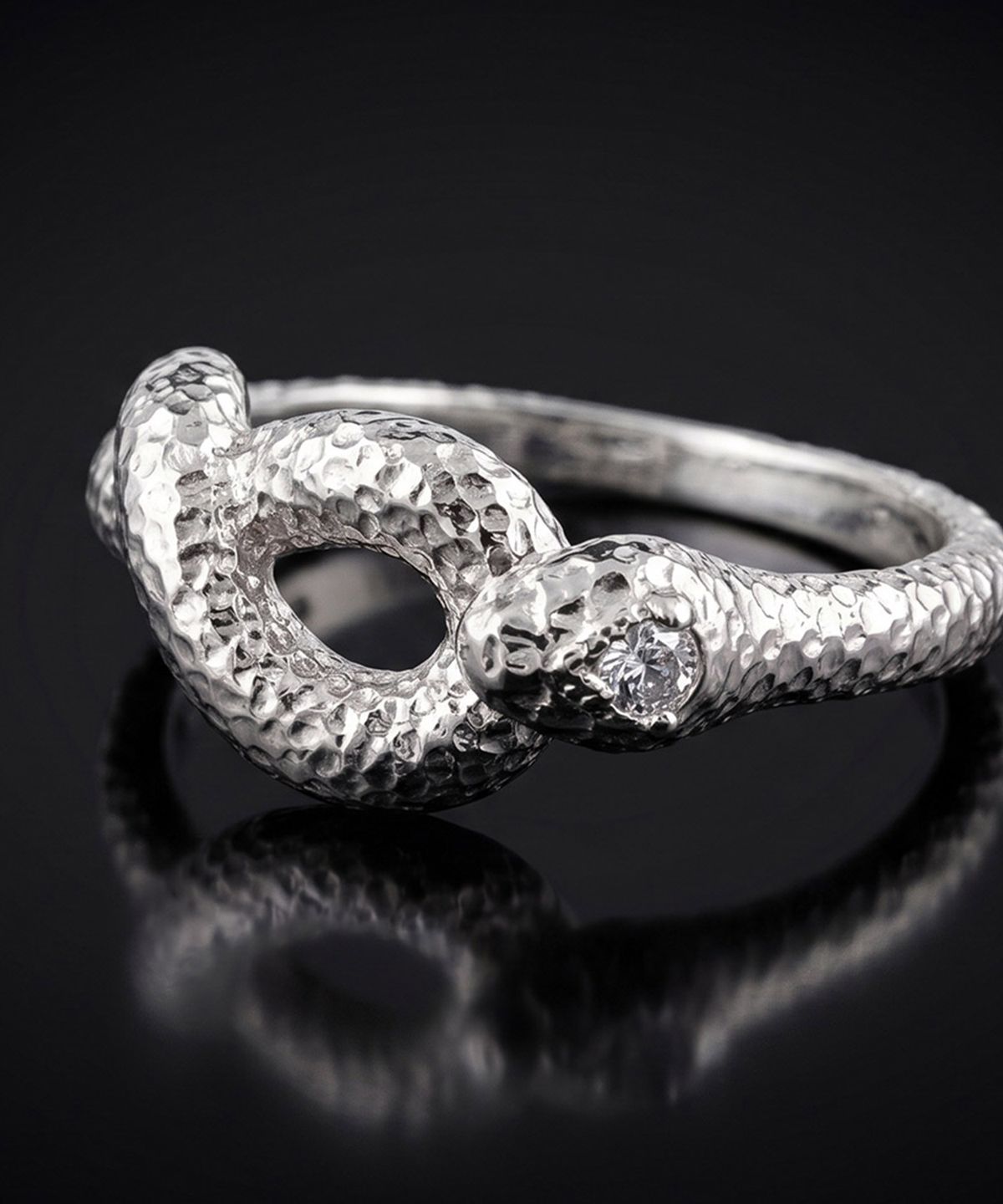 엘렌쥬얼리(HELENE JEWELRY) 실버 Silver 925 페어 큐빅 스네이크 미스 링 은 반지
