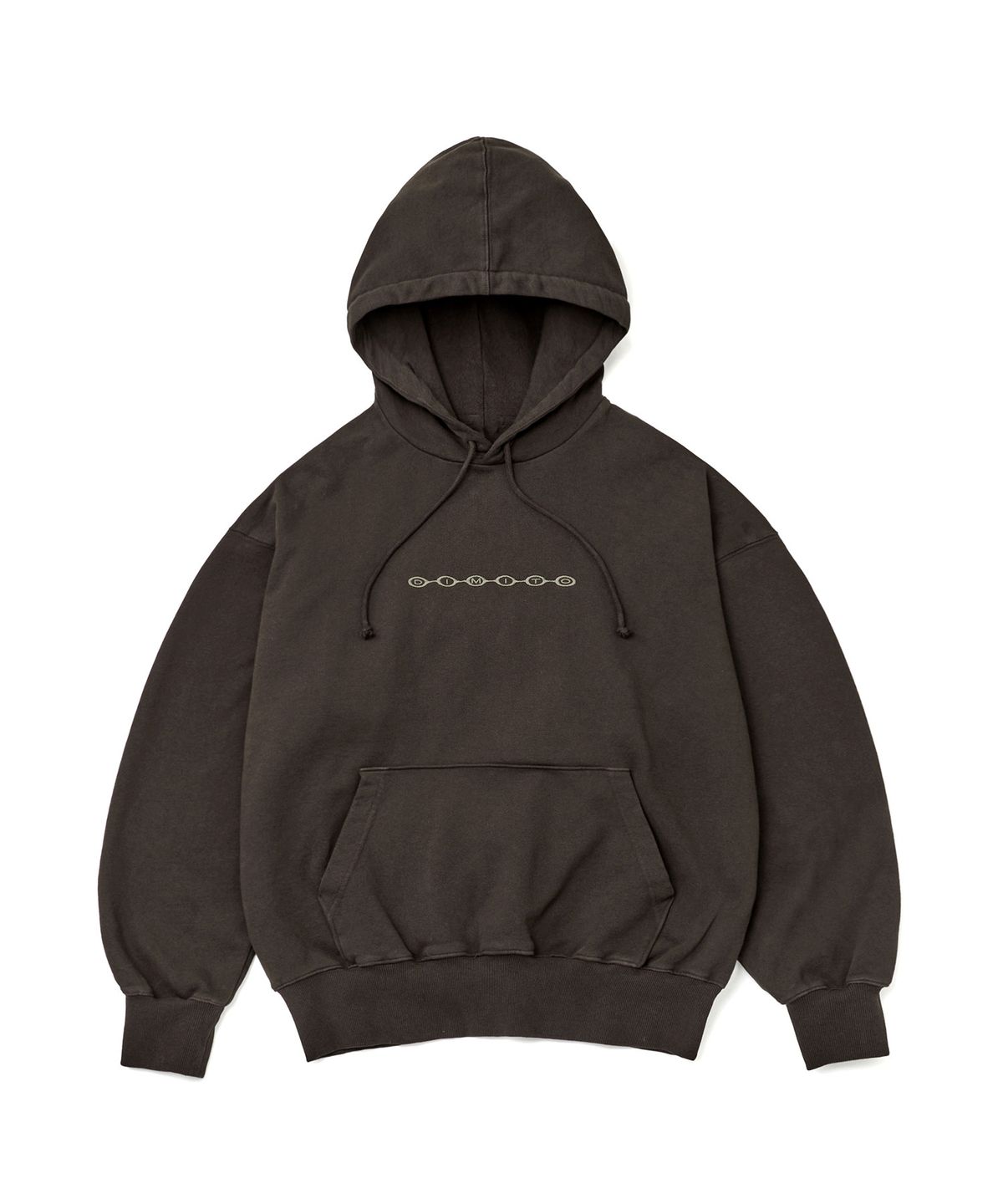 디미토(DIMITO) DIVISION BUBBLE LOGO GD HOODIE WASHED BROWN