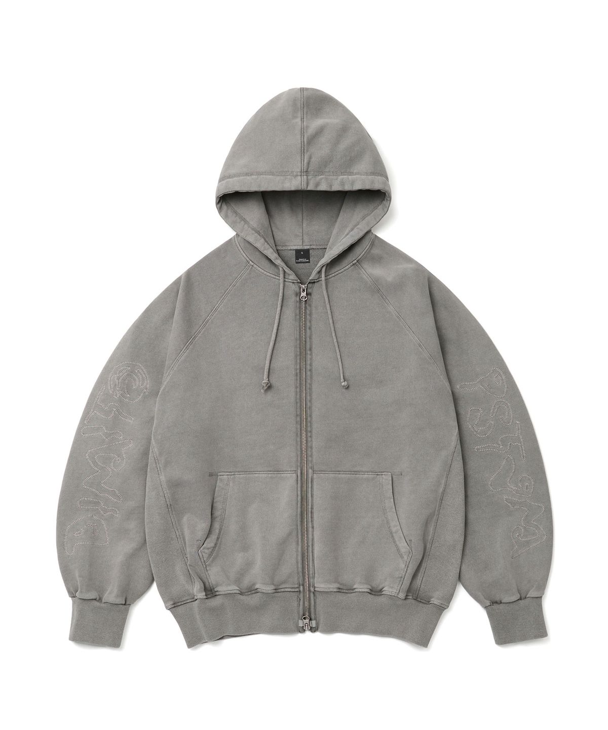 디미토(DIMITO) OVERLOCK ZIP-UP GD HOODIE WASHED GREY