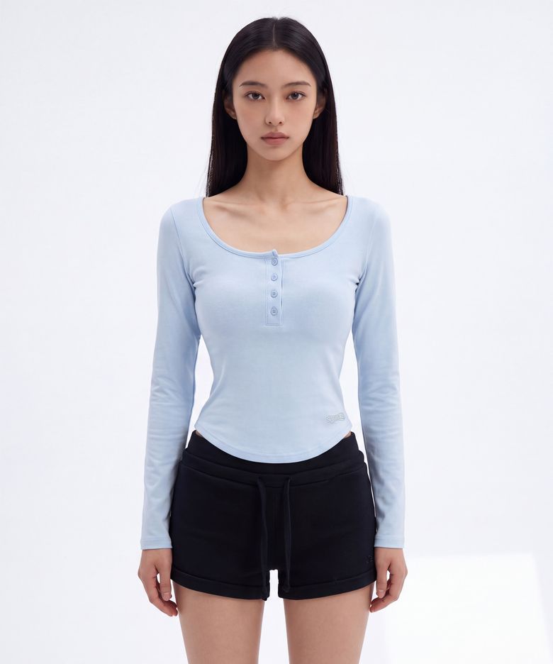 파워스트레치 볼륨 헨리넥 롱슬리브 (크레오라®)_4color