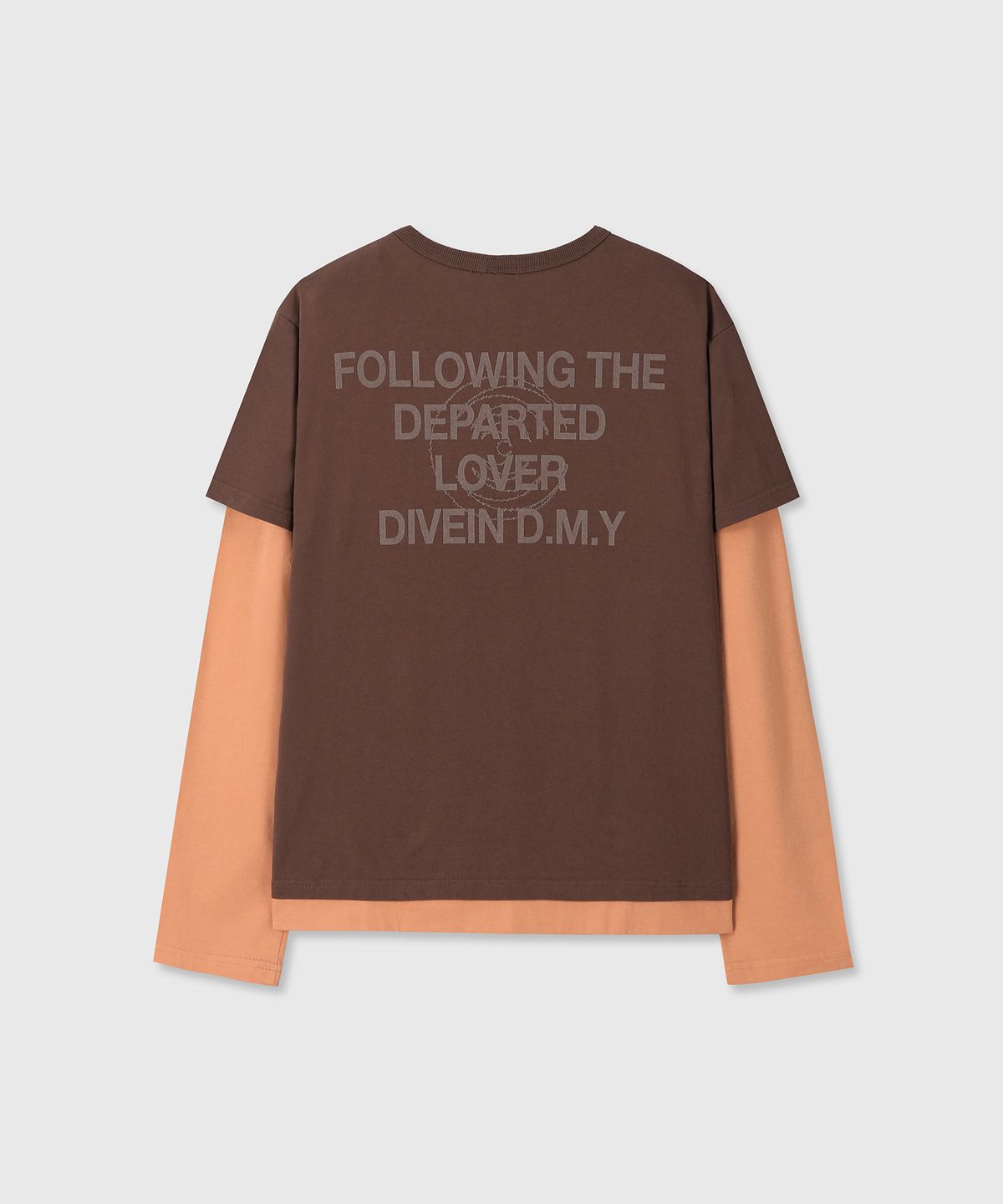 다이브인(DIVEIN) [DIVEIN X DAMONS YEAR] GRAPHIC LAYERED LONG SLEEVE (BROWN / ORANGE)