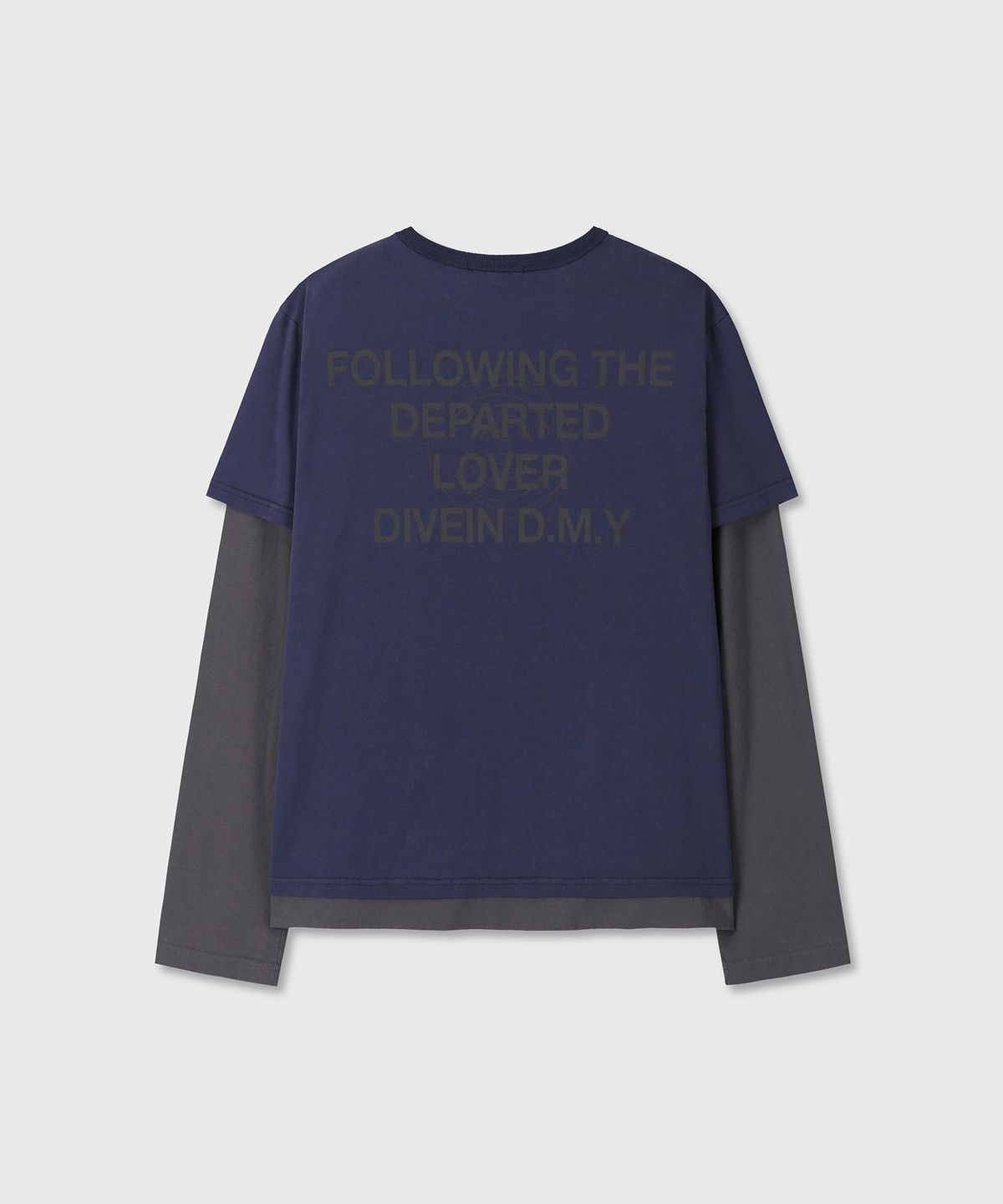 다이브인(DIVEIN) [DIVEIN X DAMONS YEAR] GRAPHIC LAYERED LONG SLEEVE (NAVY / CHARCOAL)