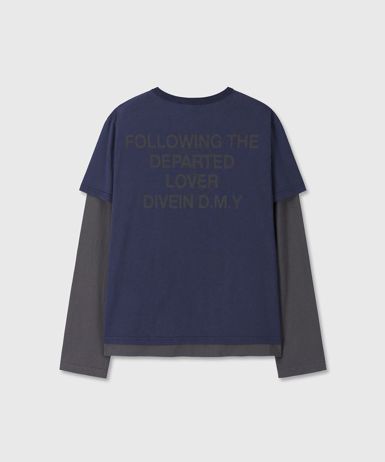 [DIVEIN X DAMONS YEAR] GRAPHIC LAYERED LONG SLEEVE (NAVY / CHARCOAL)
