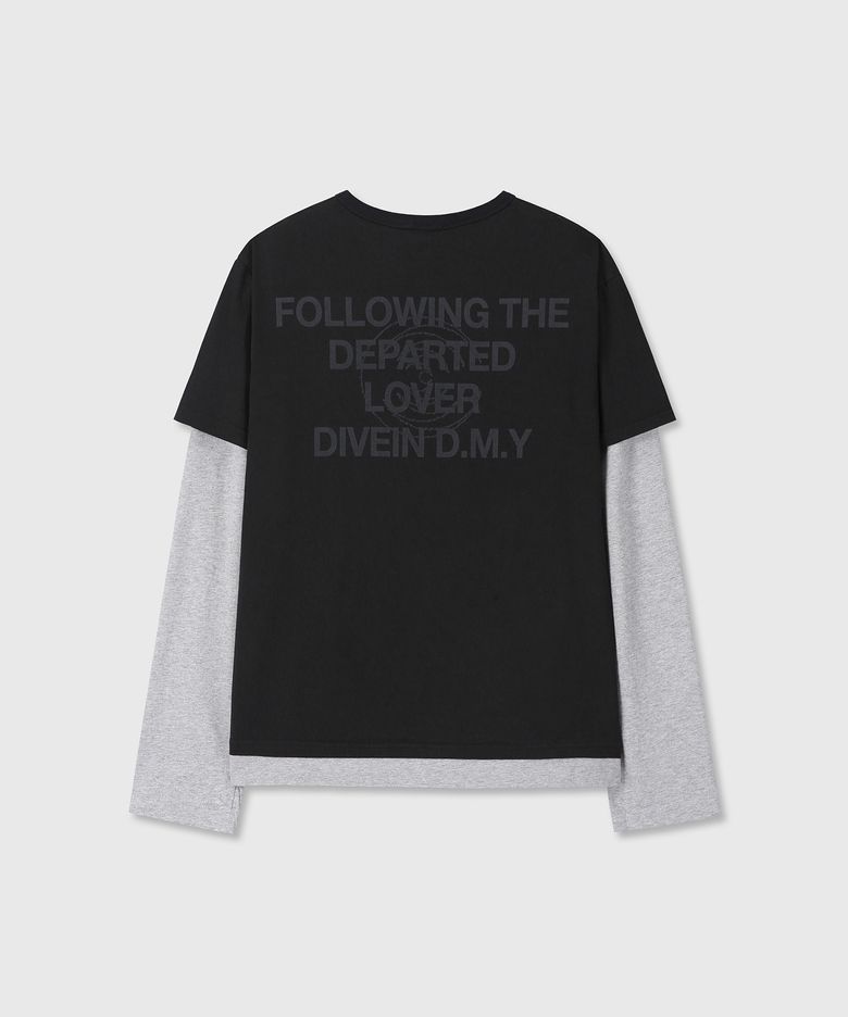 [DIVEIN X DAMONS YEAR] GRAPHIC LAYERED LONG SLEEVE (BLACK / MELANGE)