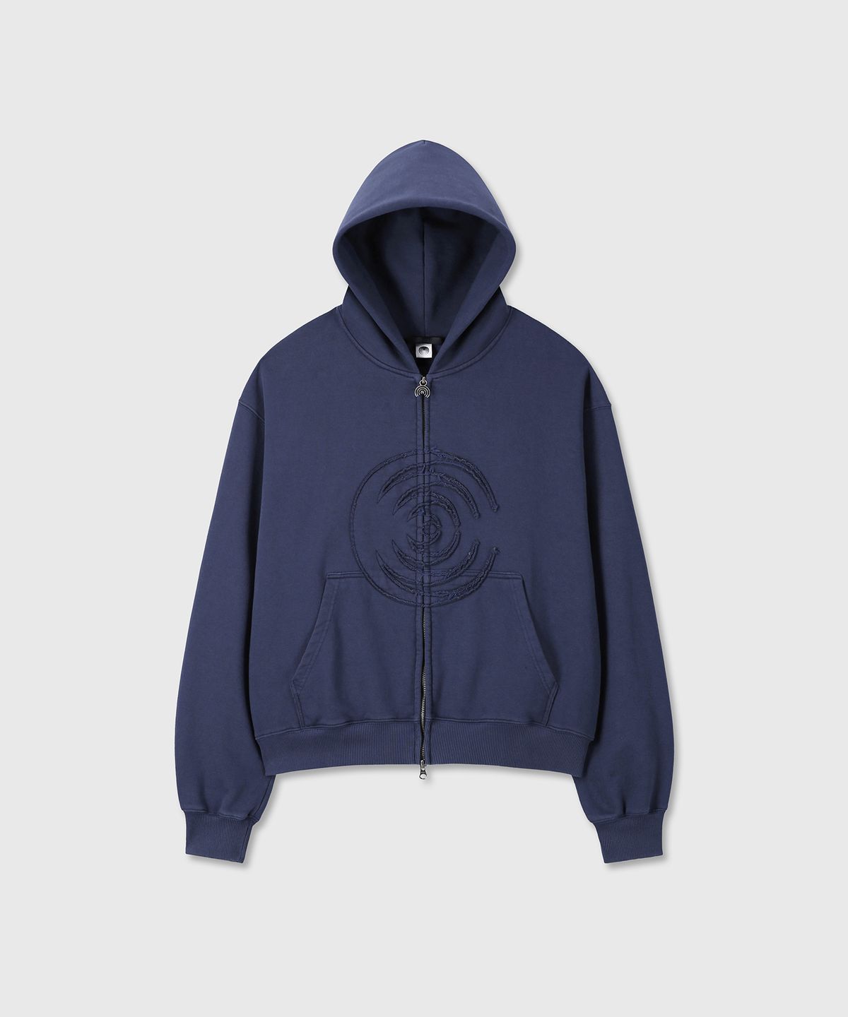 다이브인(DIVEIN) [DIVEIN X DAMONS YEAR] D.M.Y LOGO HOOD ZIP-UP (NAVY)