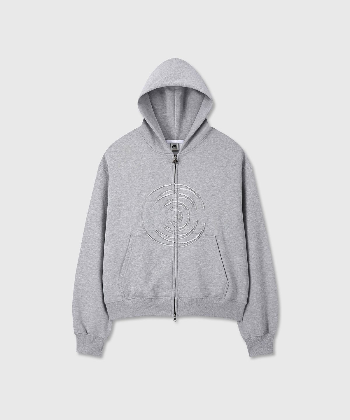 다이브인(DIVEIN) [DIVEIN X DAMONS YEAR] D.M.Y LOGO HOOD ZIP-UP (MELANGE GRAY)