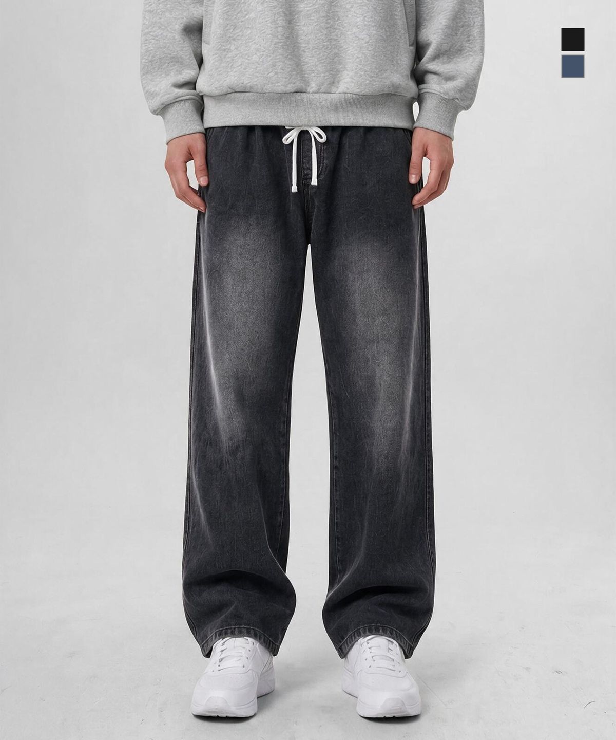 제네럴웍스(GENERAL WORKS) 와이드 밴딩 데님 팬츠 2컬러 FW6008