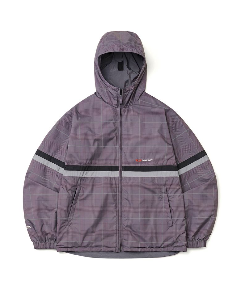 REVERSIBLE WIND JACKET WINE CHECK