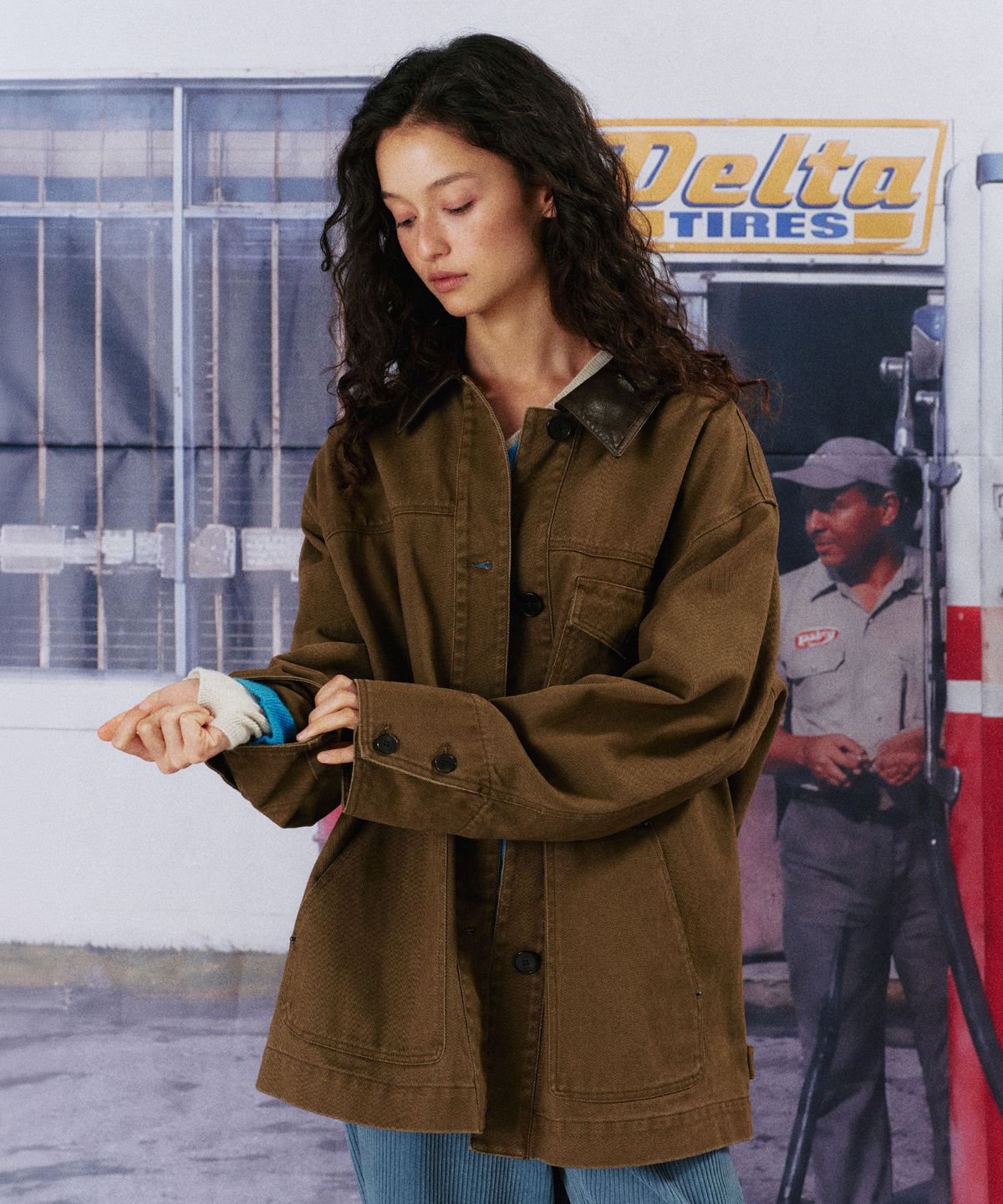 망고매니플리즈(MANGO MANY PLEASE) BORDO WORK JACKET_BROWN