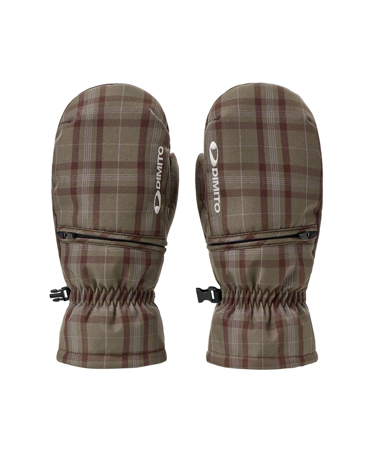 디미토(DIMITO) CHECKER EASY OPEN MITTEN BROWN CHECK