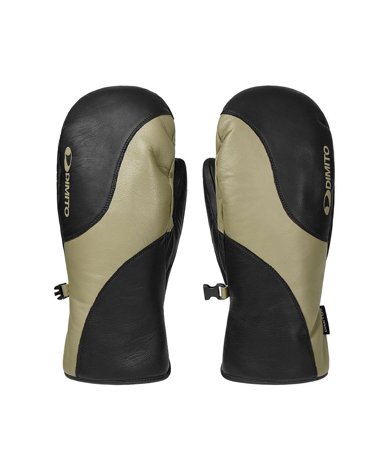 WAVE LEATHER MITTEN BLACK