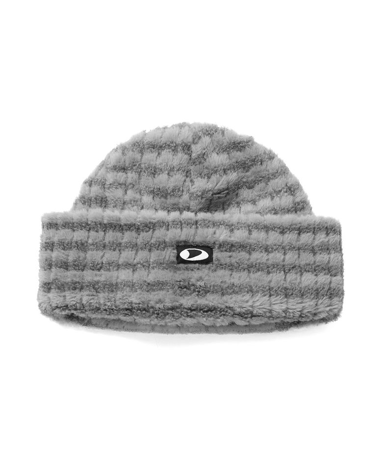 STRIPE BIG BEANIE WARM GREY