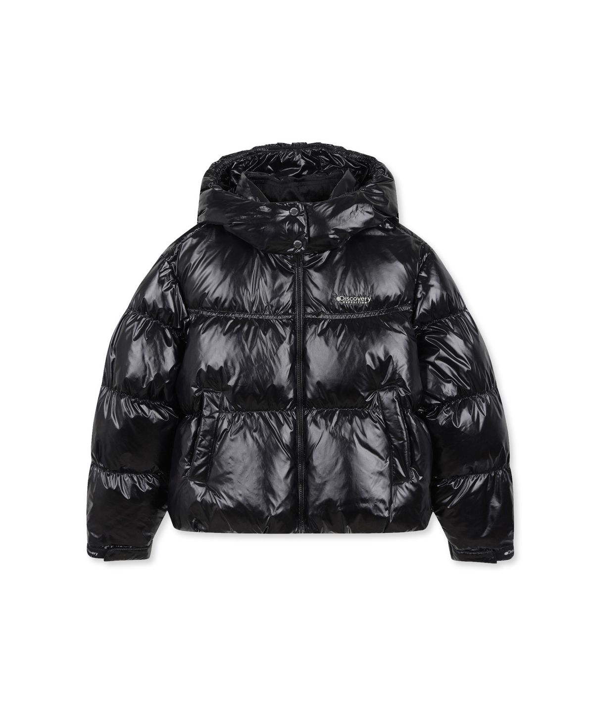 디스커버리 키즈(DISCOVERY KIDS) 여아 엘리아 글로시 다운 숏패딩 (BLACK)
