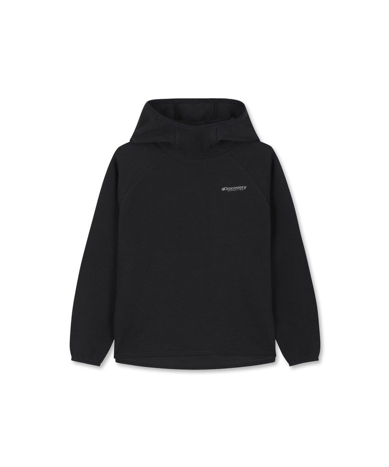 키즈 와플 후드티 (BLACK)