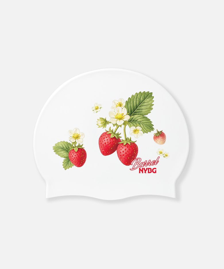 NYBG 스트로베리 실리콘 스윔 캡 화이트 (B6SUASC119WHT)