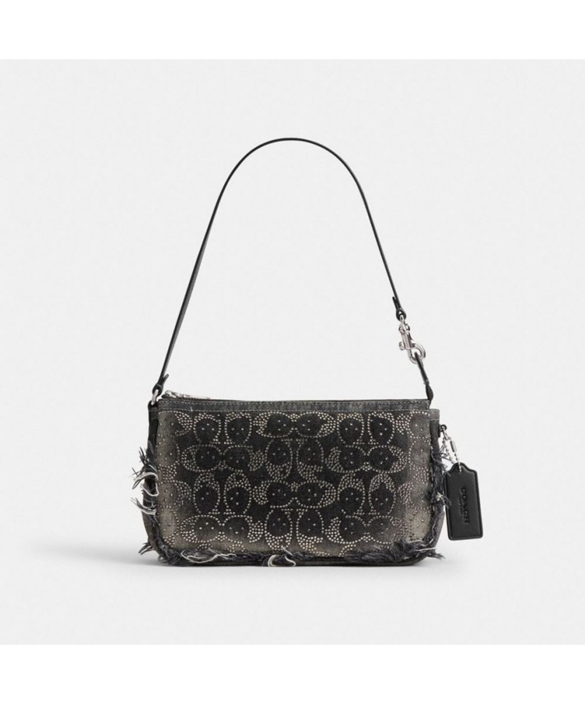 코치(COACH) 플라자 백 인 리제너러티브 코튼 데님 위드 러브드 크리스탈 시그니처 CFT37 LHBLK