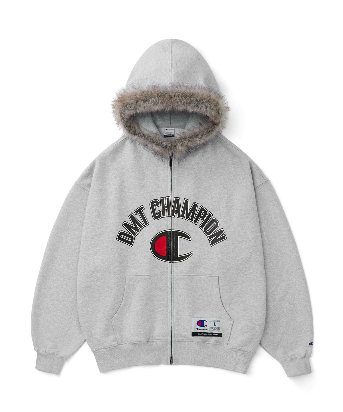 디미토(DIMITO) [CHAMPION x DIMITO] C-LOGO COLLEGE ZIP-UP HOODIE OXFORD GREY