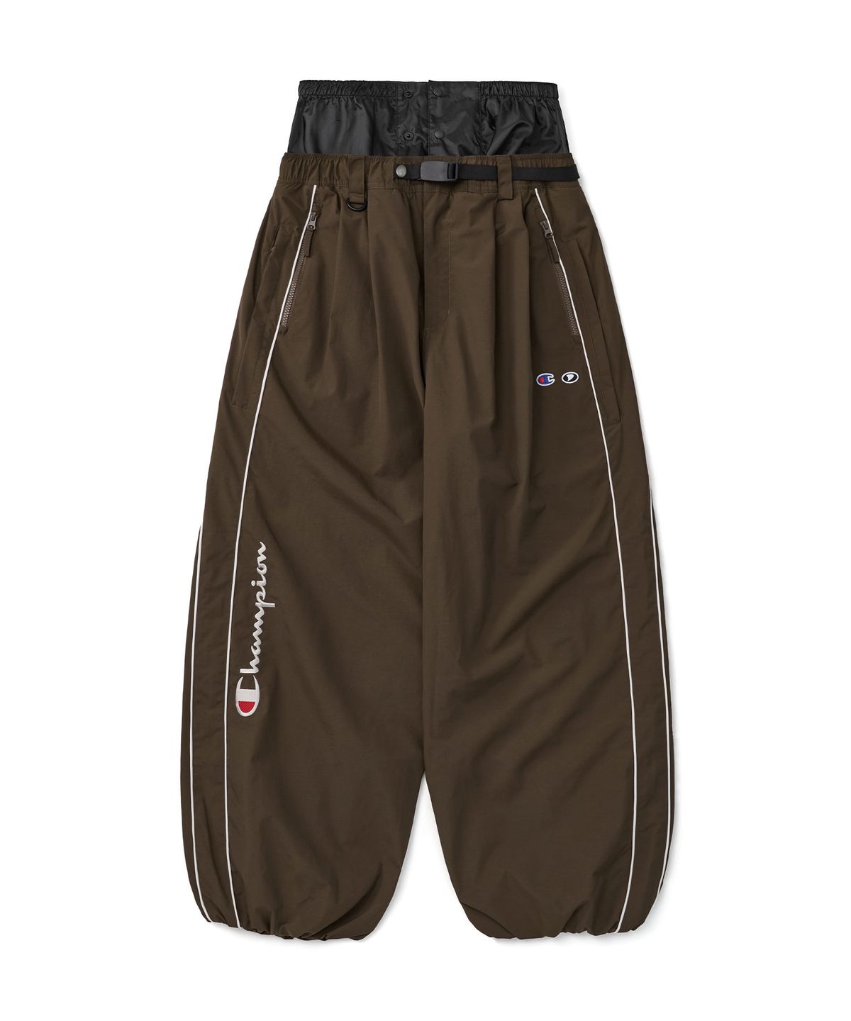 디미토(DIMITO) [CHAMPION x DIMITO] SCRIPT TRACK BANDED PANTS (WIDE FIT LV.2) SEAL BROWN