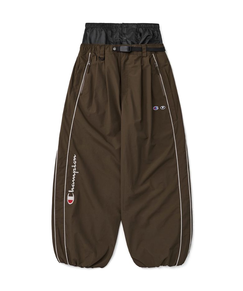 [CHAMPION x DIMITO] SCRIPT TRACK BANDED PANTS (WIDE FIT LV.2) SEAL BROWN