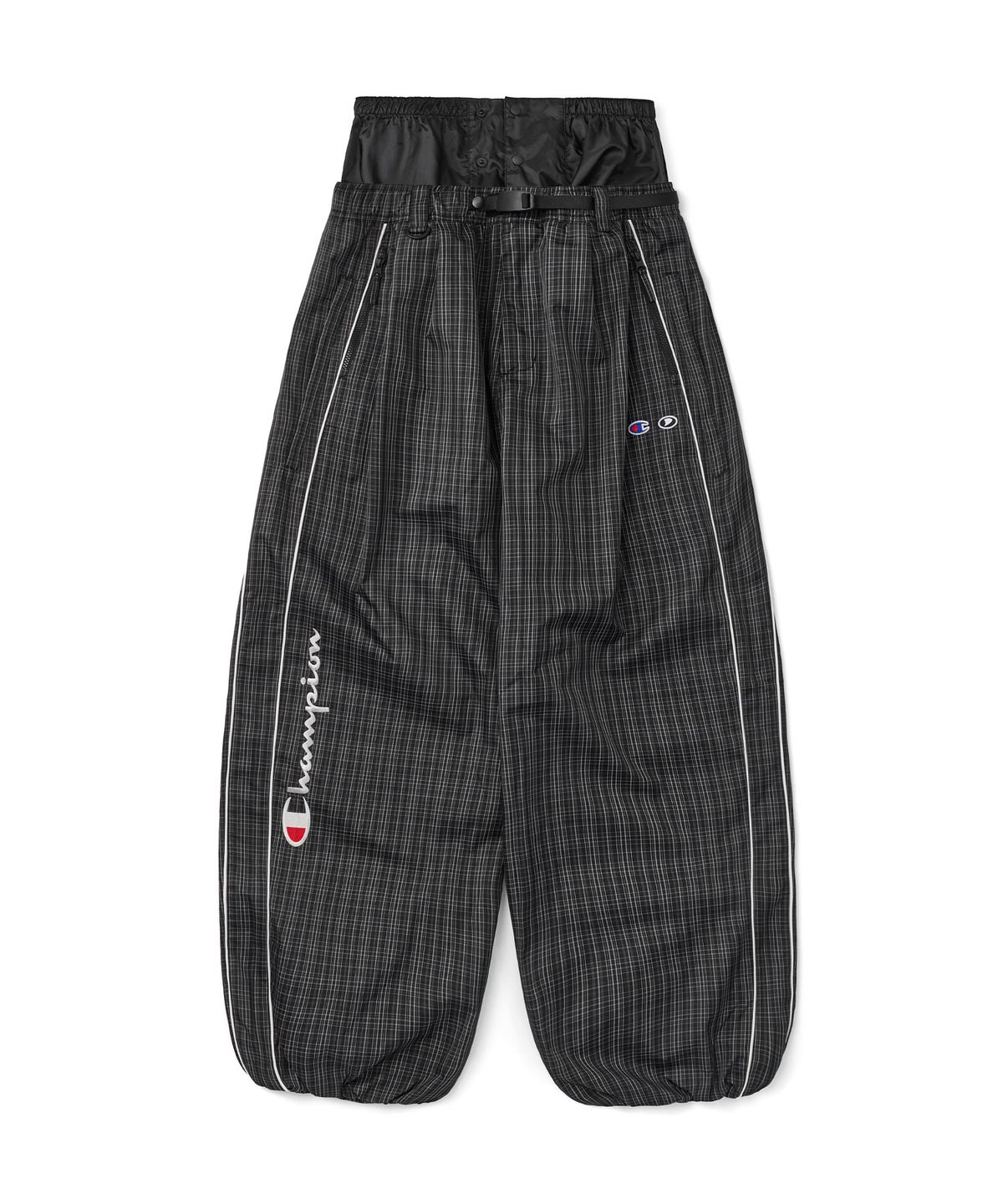 디미토(DIMITO) [CHAMPION x DIMITO] SCRIPT TRACK BANDED PANTS (WIDE FIT LV.2) MONO CHECK