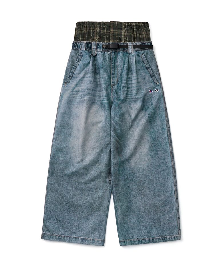 [CHAMPION x DIMITO] C-LOGO BASIC PANTS (WIDE FIT LV.2) LIGHT BLUE