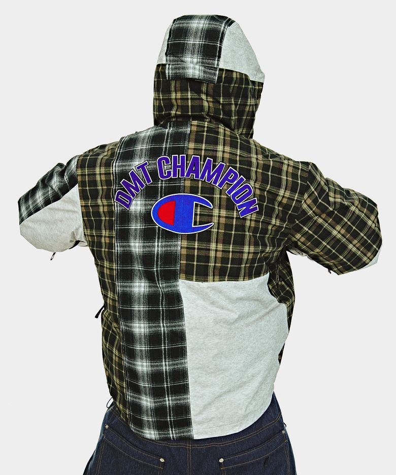 [CHAMPION x DIMITO] C-LOGO COLLEGE PATCHWORK JACKET ARCHIVE MIX
