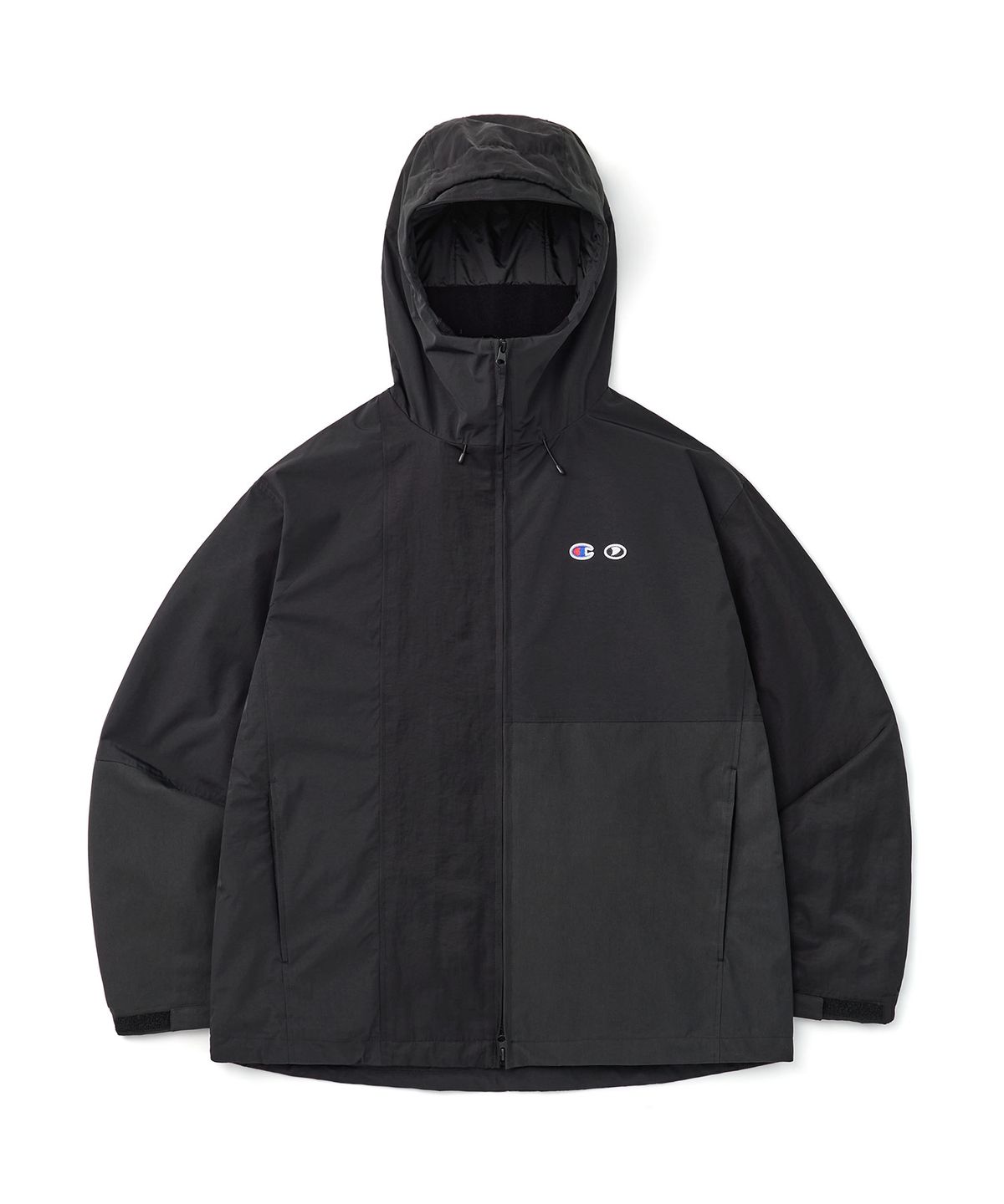 디미토(DIMITO) [CHAMPION x DIMITO] C-LOGO COLLEGE PATCHWORK JACKET BLACK MIX