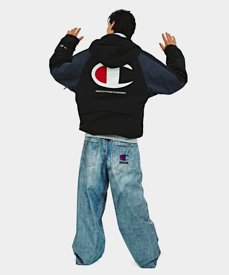 [CHAMPION x DIMITO] VARSITY ANORAK TRACK JACKET DEEP NAVY