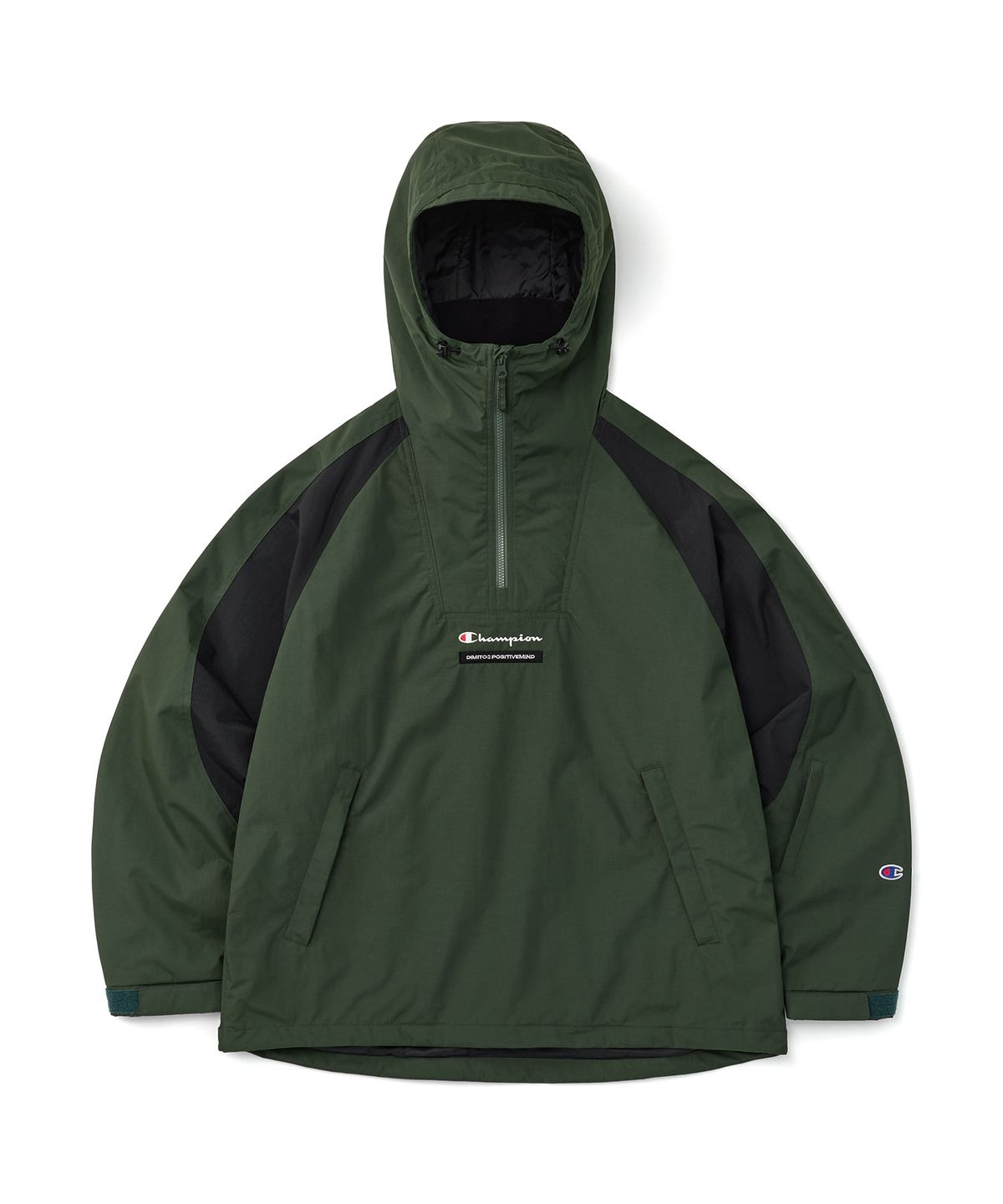 디미토(DIMITO) [CHAMPION x DIMITO] VARSITY ANORAK TRACK JACKET DARK GREEN