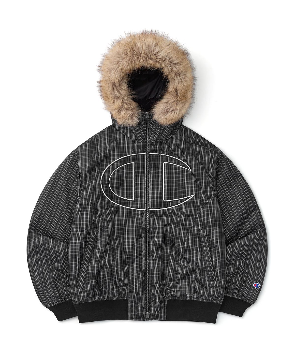 디미토(DIMITO) [CHAMPION x DIMITO] GIANT C-LOGO BOMBER JACKET MONO CHECK