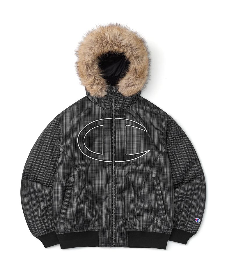 [CHAMPION x DIMITO] GIANT C-LOGO BOMBER JACKET MONO CHECK