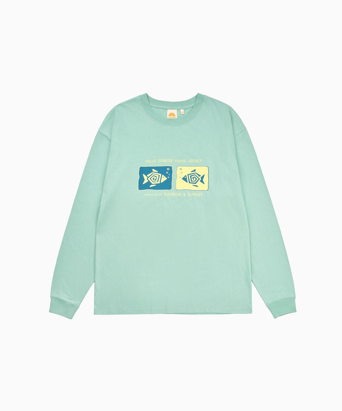 헬로 선라이즈(HELLO SUNRISE) Geometric Fish L/S Tee_Mint