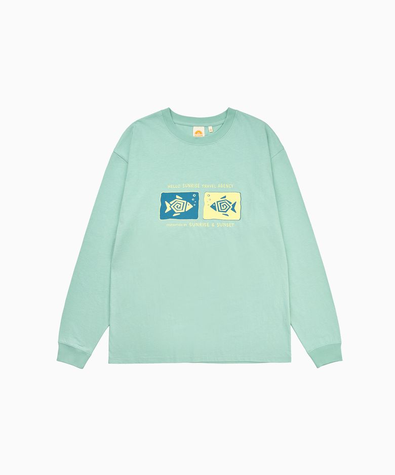 Geometric Fish L/S Tee_Mint