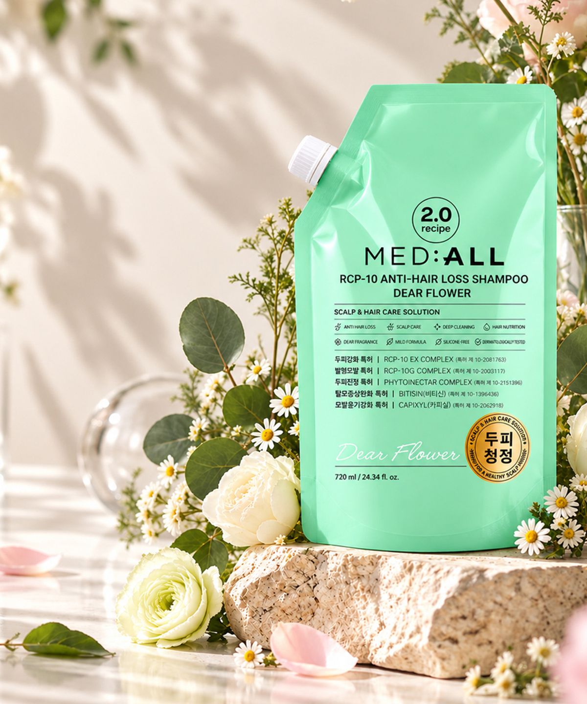 메디올(MEDIALL) RCP-10 안티헤어로스 샴푸 디어플라워향 리필팩 720ml