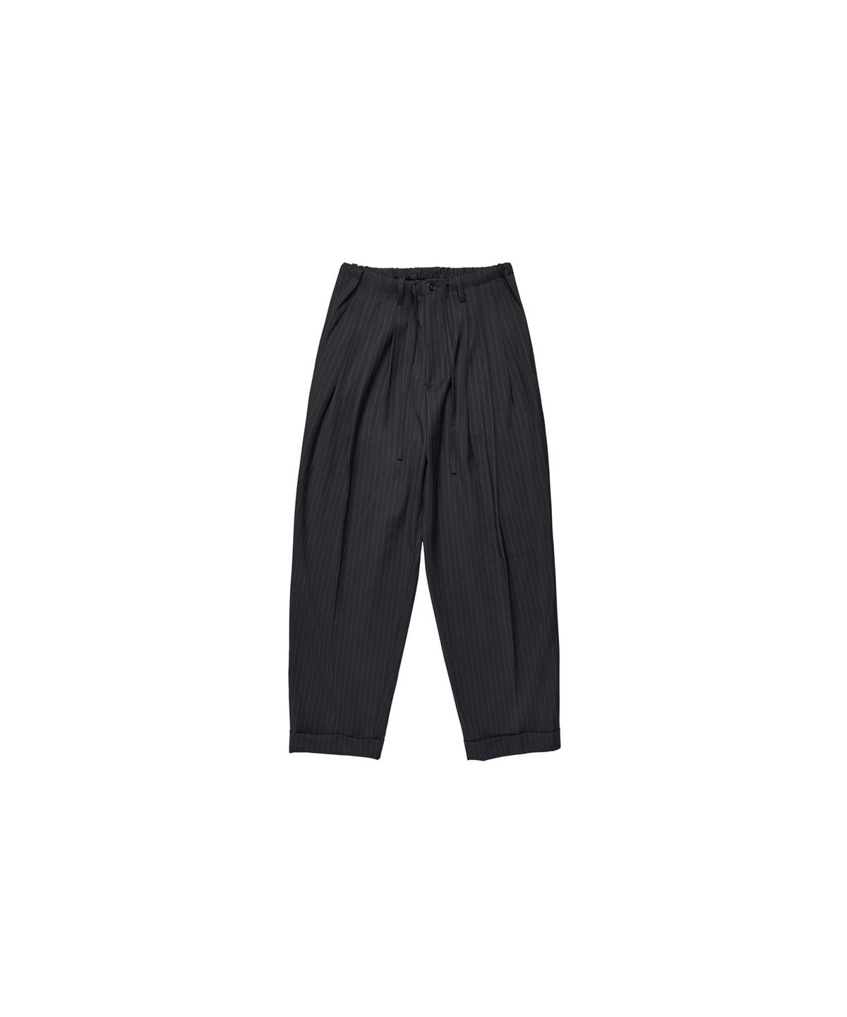 구보(GUVO) Stripe banding slacks Black