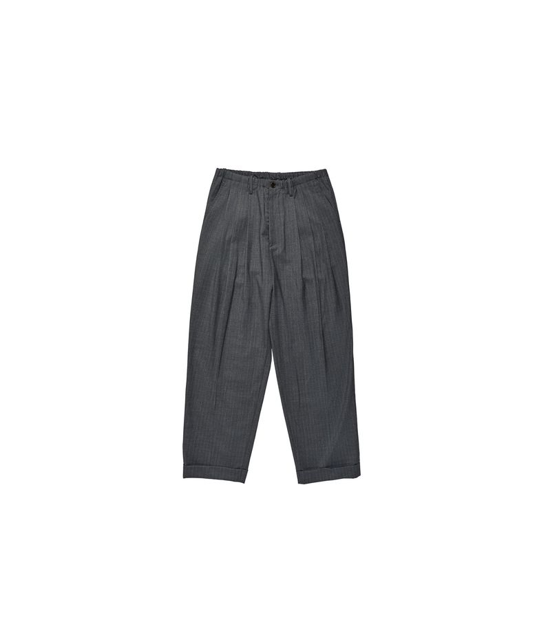 Stripe banding slacks Grey