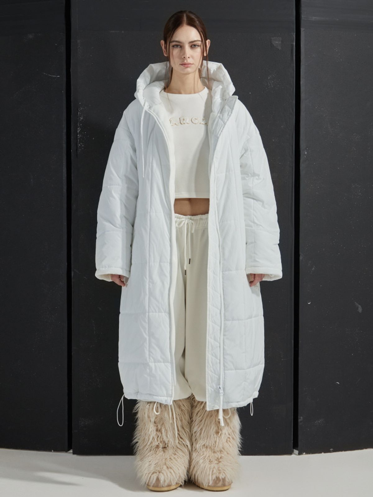 게이트리스(GATELESS) GL LONG PADDED COAT-WHITE