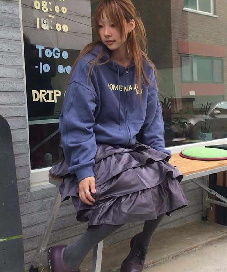 HMF LOGO HOOD ZIP UP_BLUE(IK2GFUM480A)