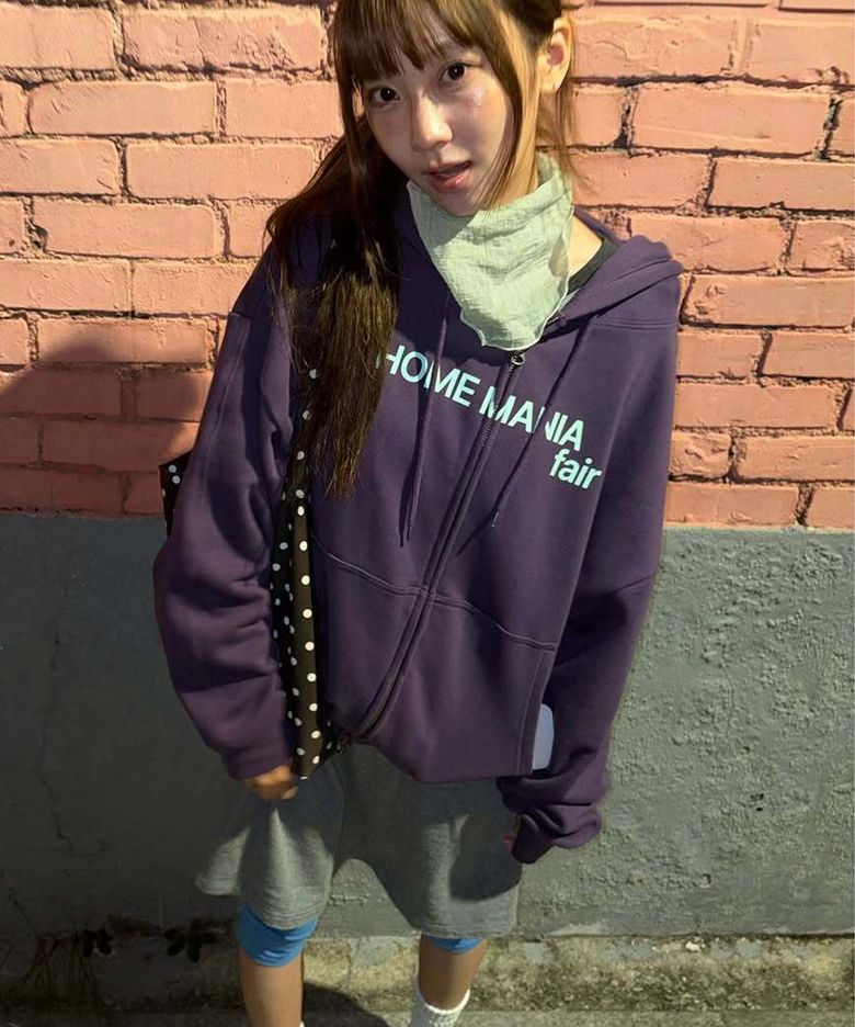 HMF LOGO HOOD ZIP UP_PURPLE(IK2GFUM480A)