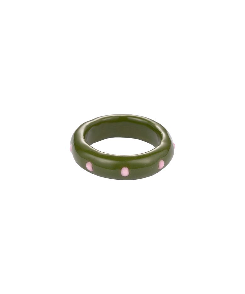mossy dot ring-khaki