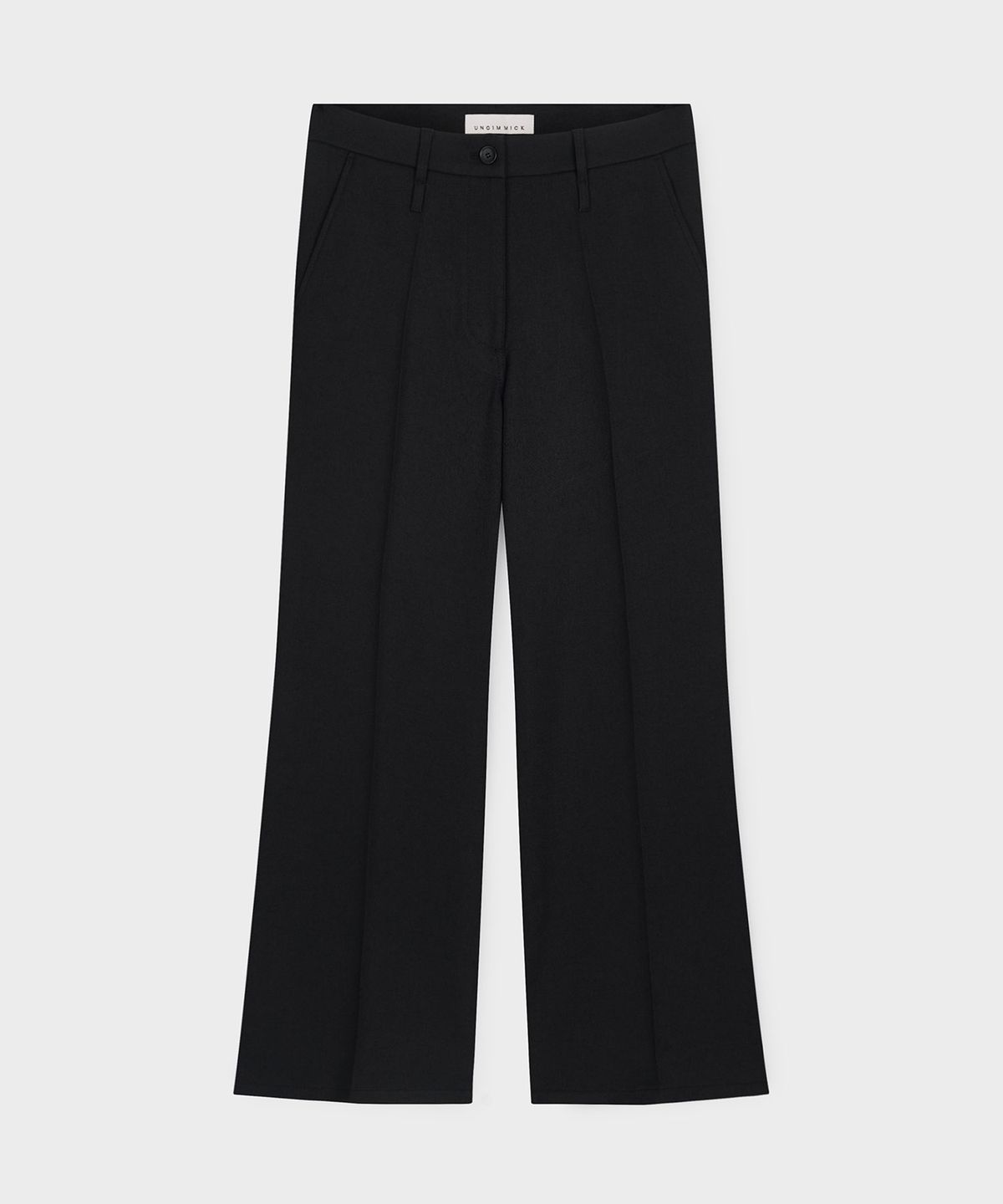 언지미크(UNGIMMICK) TAILORED FLARED PANTS (BLACK)