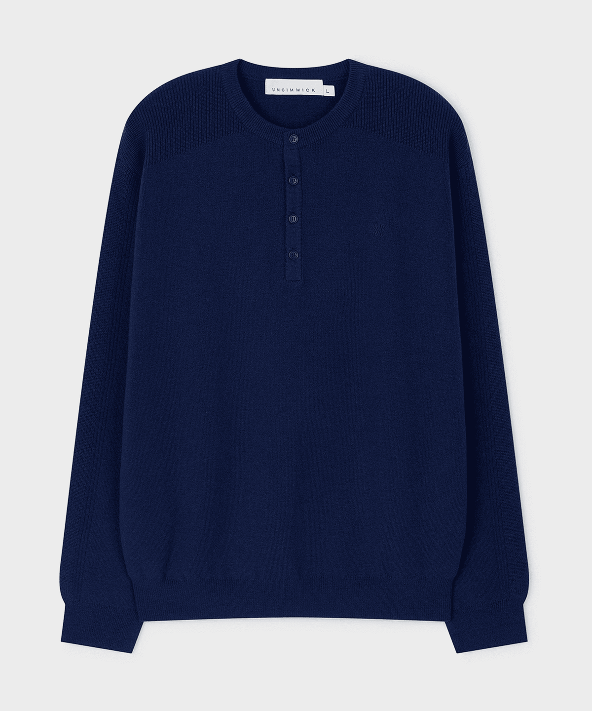 언지미크(UNGIMMICK) HENLEY SWEATHER (BLUE)